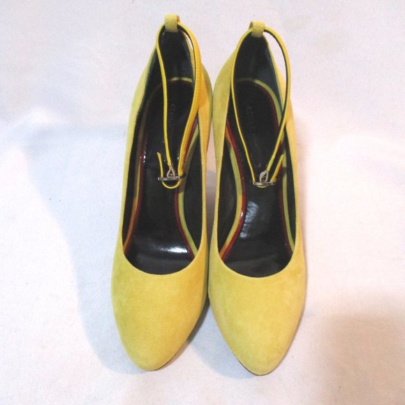 CELINE PARIS YELLOW WEDGE PUMP Shoe - Picture 3 of 10